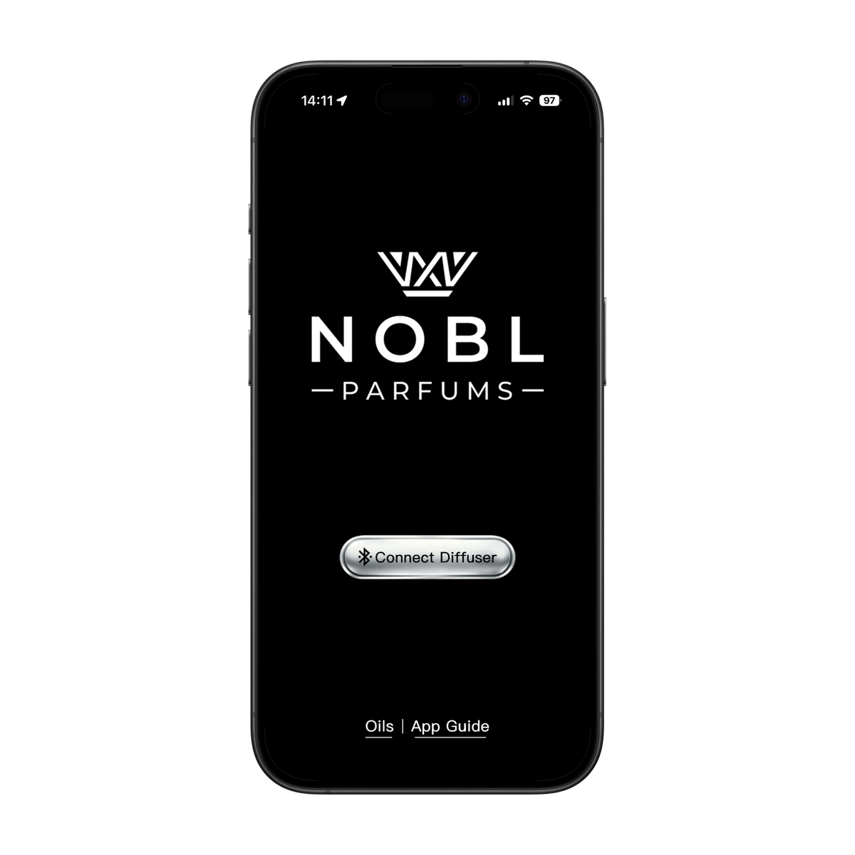 NOBL Parfums app Connect Diffuser screen